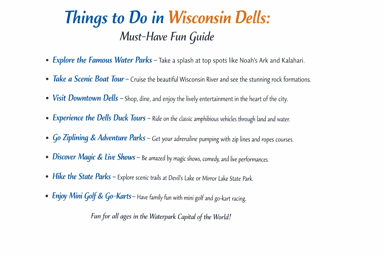 Things to Do in Wisconsin Dells: Must-Have Fun Guide